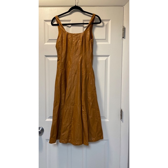 Avec Les Filles Faux Leather Seamed Swing Dress - Picture 6 of 10